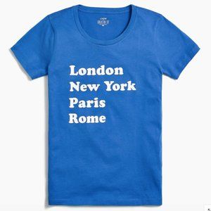 NWT J.Crew Cities Graphic Tee Collector T-shirt Travel London NY Paris Rome